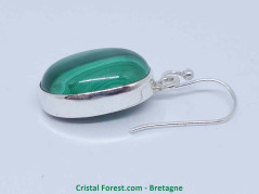 Malachite - Boucles d'Oreilles Argent - Fermoir Crochet
