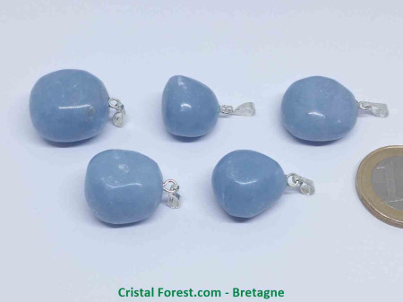 Angélite (Anhydrite) - Pendentif Pierre Roulée