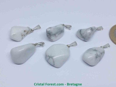 Howlite - Pendentif Pierre Roulée