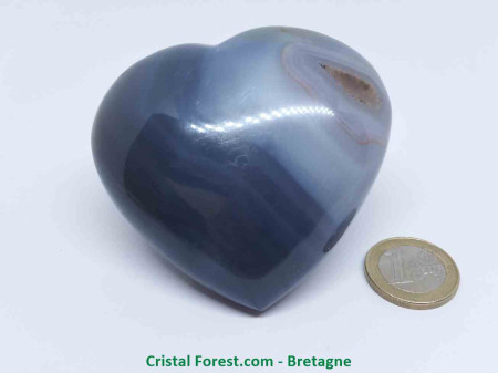 Agate Rubanée - Coeur à Poser