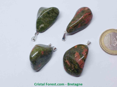 Unakite - Pendentif Pierre Roulée