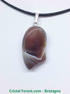Agate Botswana - Pendentif Pierre roulée