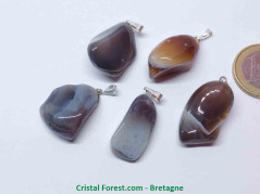 Agate Botswana - Pendentif Pierre Roulée