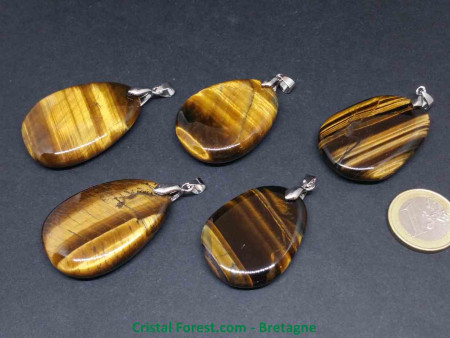 Oeil de Tigre - Pendentifs Pierre Plate