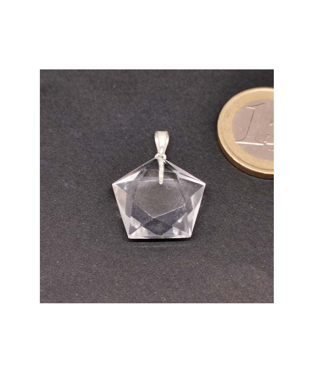 Cristal de roche - Pendentif Pentagramme - EXTRA