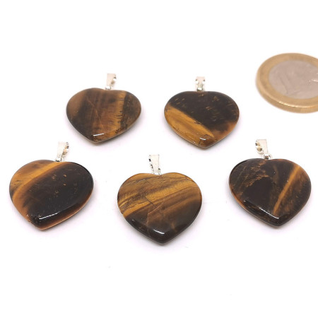 Oeil de Tigre - Pendentif Coeur