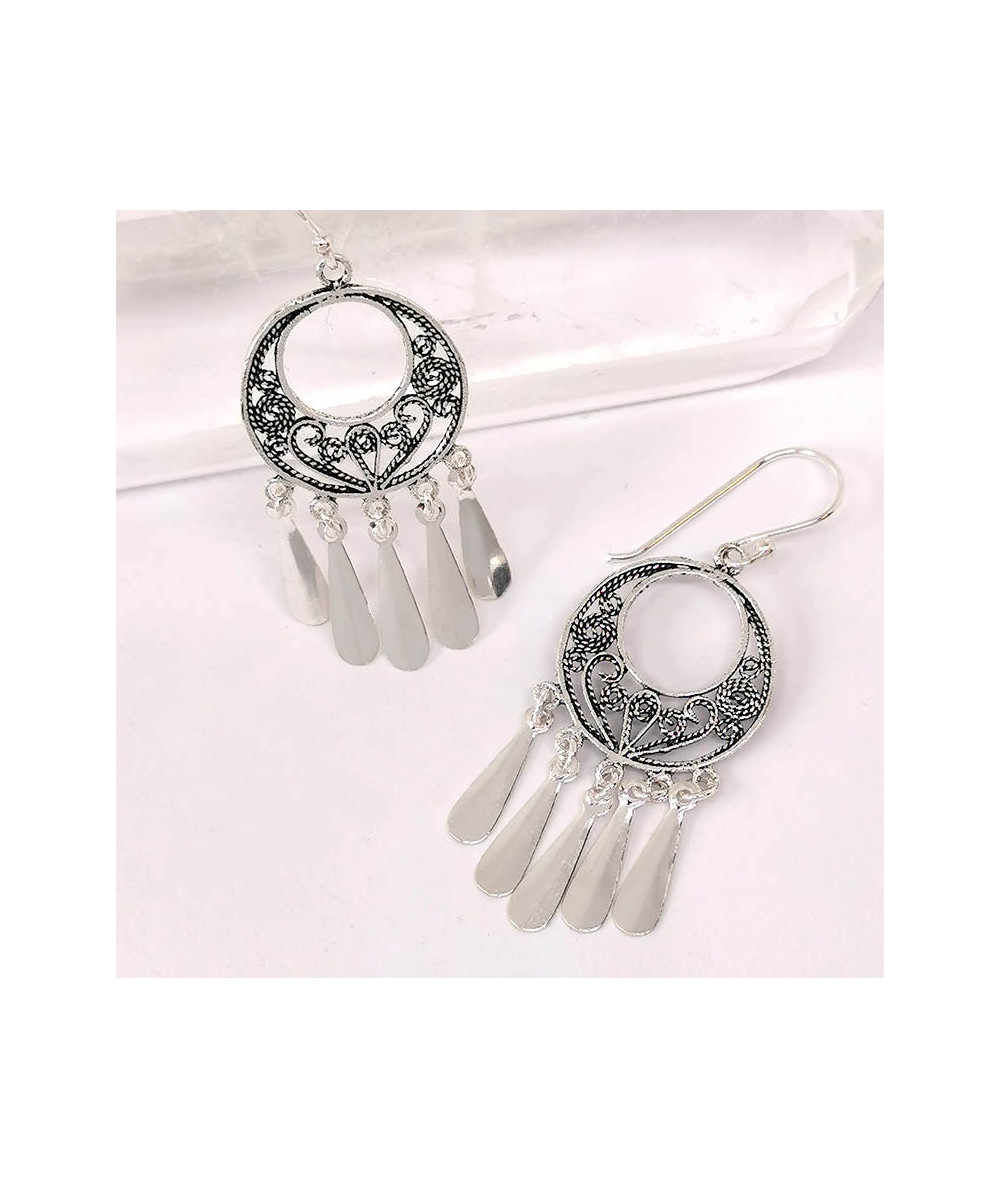 Boucles d'Oreilles Sertie Argent