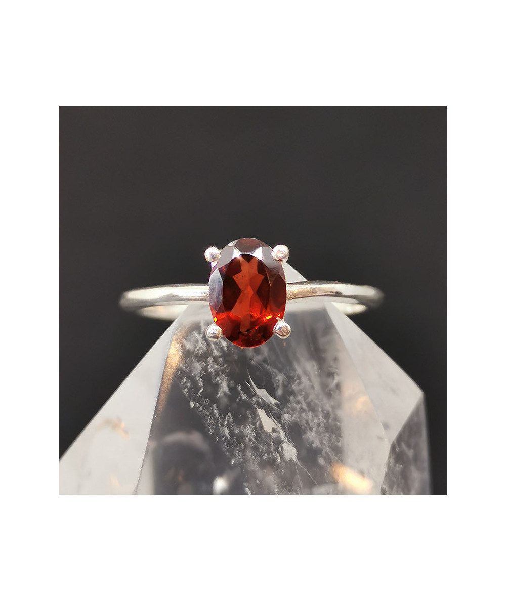Grenat pyrope (rouge) - Bague Argent