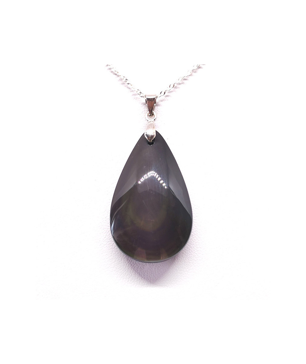 Obsidienne Oeil Celeste (Arc en ciel) - Pendentif Goutte