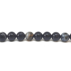 Agate Noire - Fil de Perles