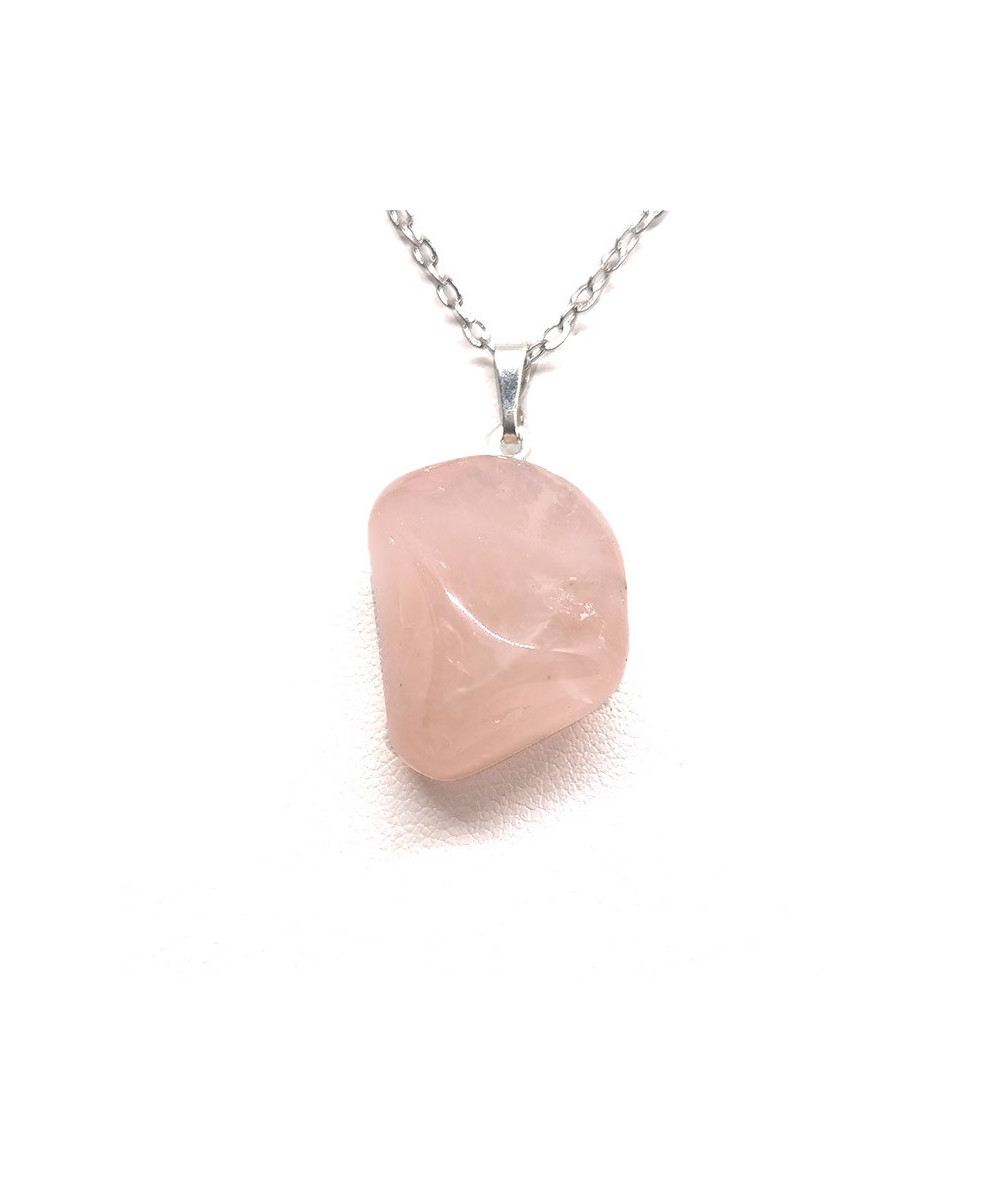 Pendentif Quartz rose pierre roulée