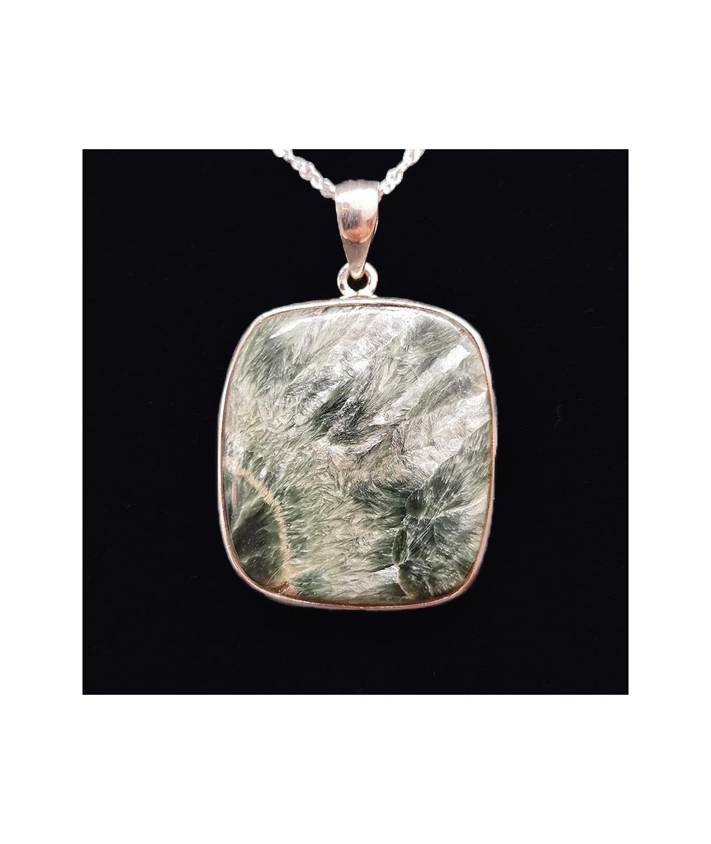 Séraphinite (Clinochlore) - Pendentif Bélière Argent 