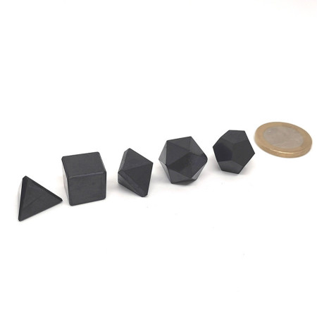 Shungite - Set des 5 Solides - Petit Modèle