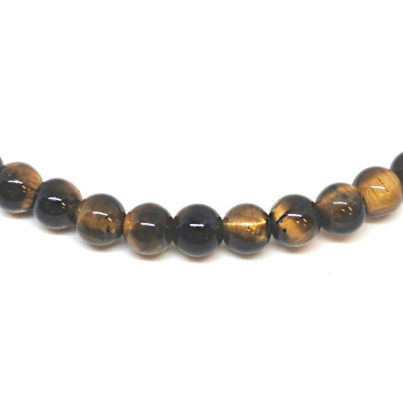Oeil de Tigre - Collier Boules 6 mm