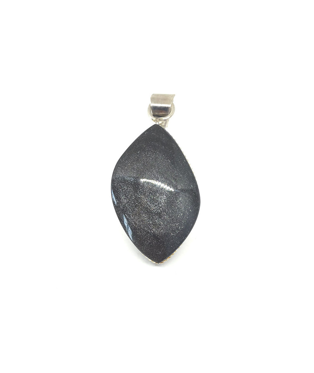 Obsidienne argentée - Pendentifs Cerclé - Bélière Argentée