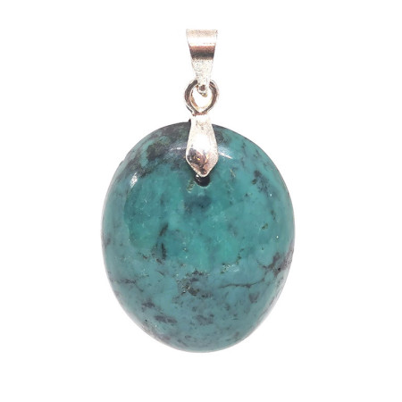 Turquoise du Tibet - Pendentif Bélière Argent