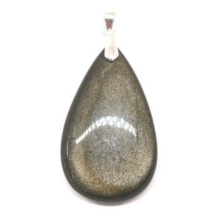Obsidienne Dorée - Pendentif Bélière Argent