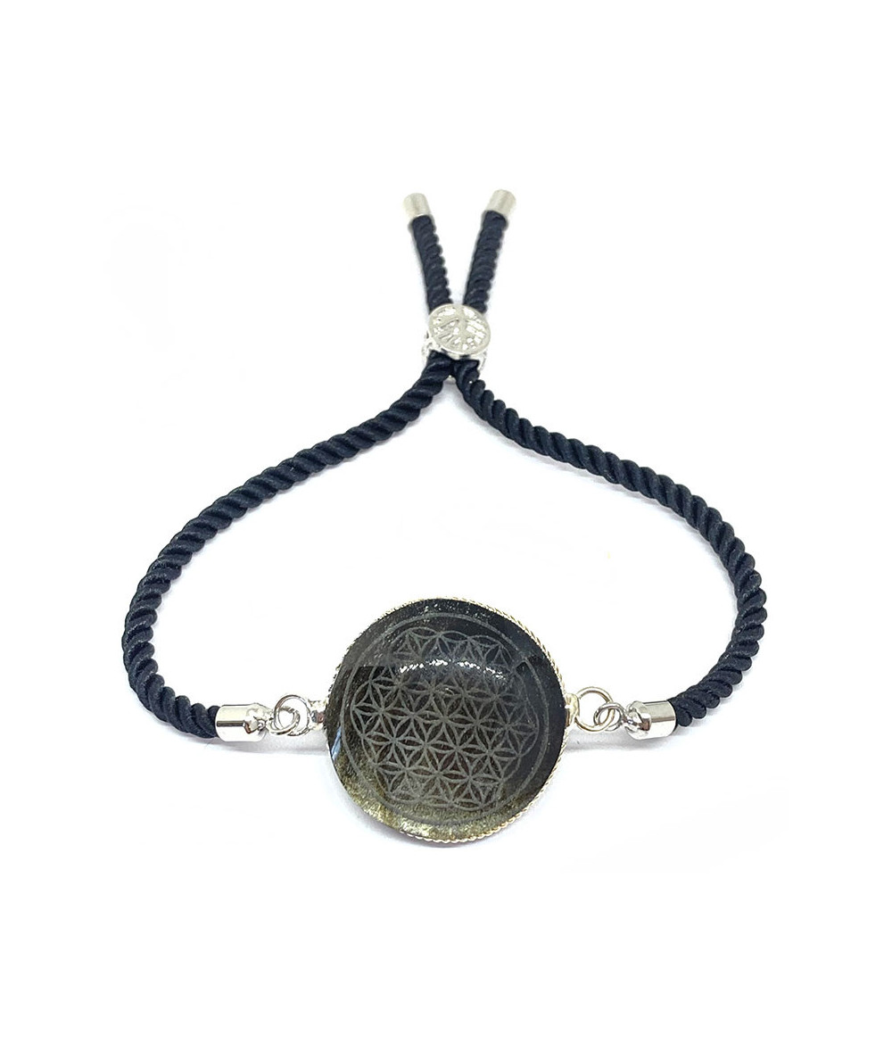 Obsidienne Dorée - Bracelet Fleur de Vie - Réglable