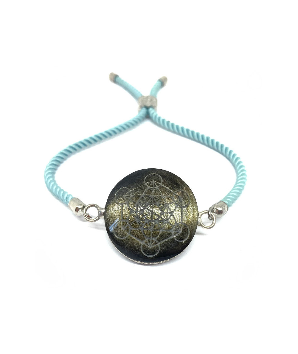Obsidienne Dorée - Bracelet Métatron - Réglable