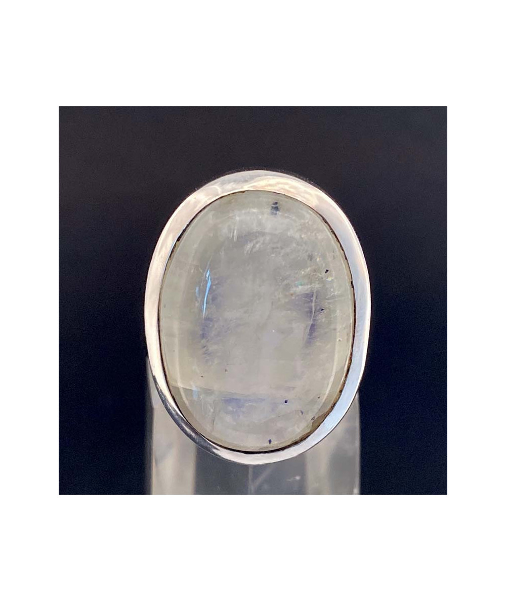 Pierre de Lune Blanche - Bague sertie Argent - AAA+