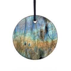 Labradorite - Pendentif Pierre Percée - Pierre Plate