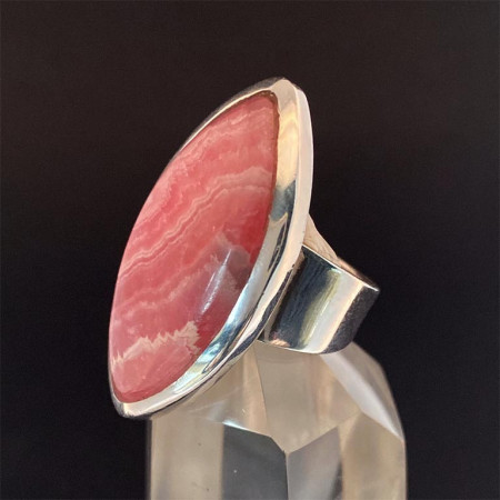 Rhodochrosite - Bague Sertie Argent - AAA+