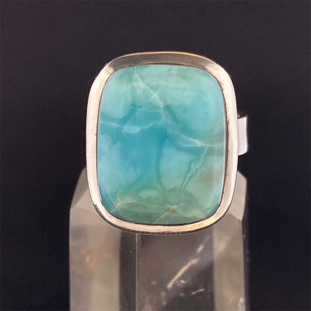 Larimar (Pectolite Bleue) - Bague sertie Argent - AAA+