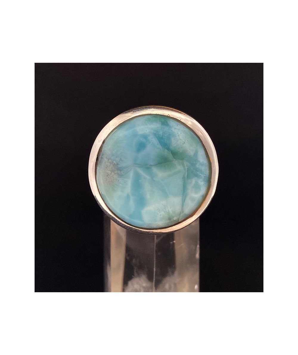 Larimar (Pectolite Bleue) - Bague sertie Argent - AAA+