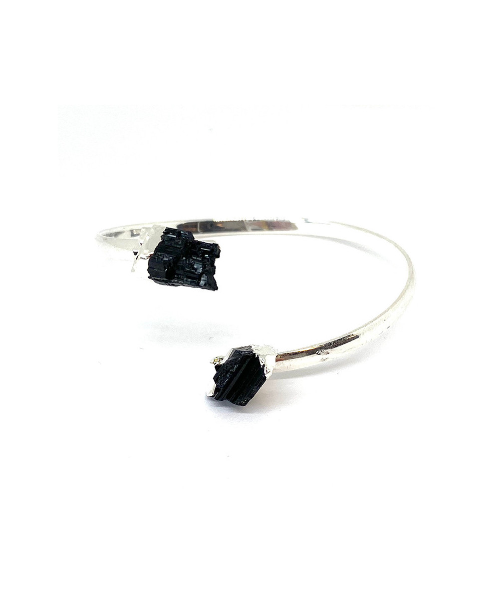 Tourmaline Noire - Bracelet Plaqué Argent