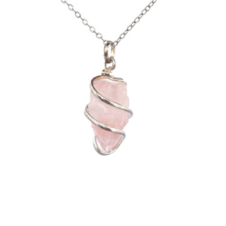 Quartz Rose - Pendentif Cerclé