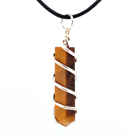 Oeil de Tigre - Pendentif Pointe - 6 Faces