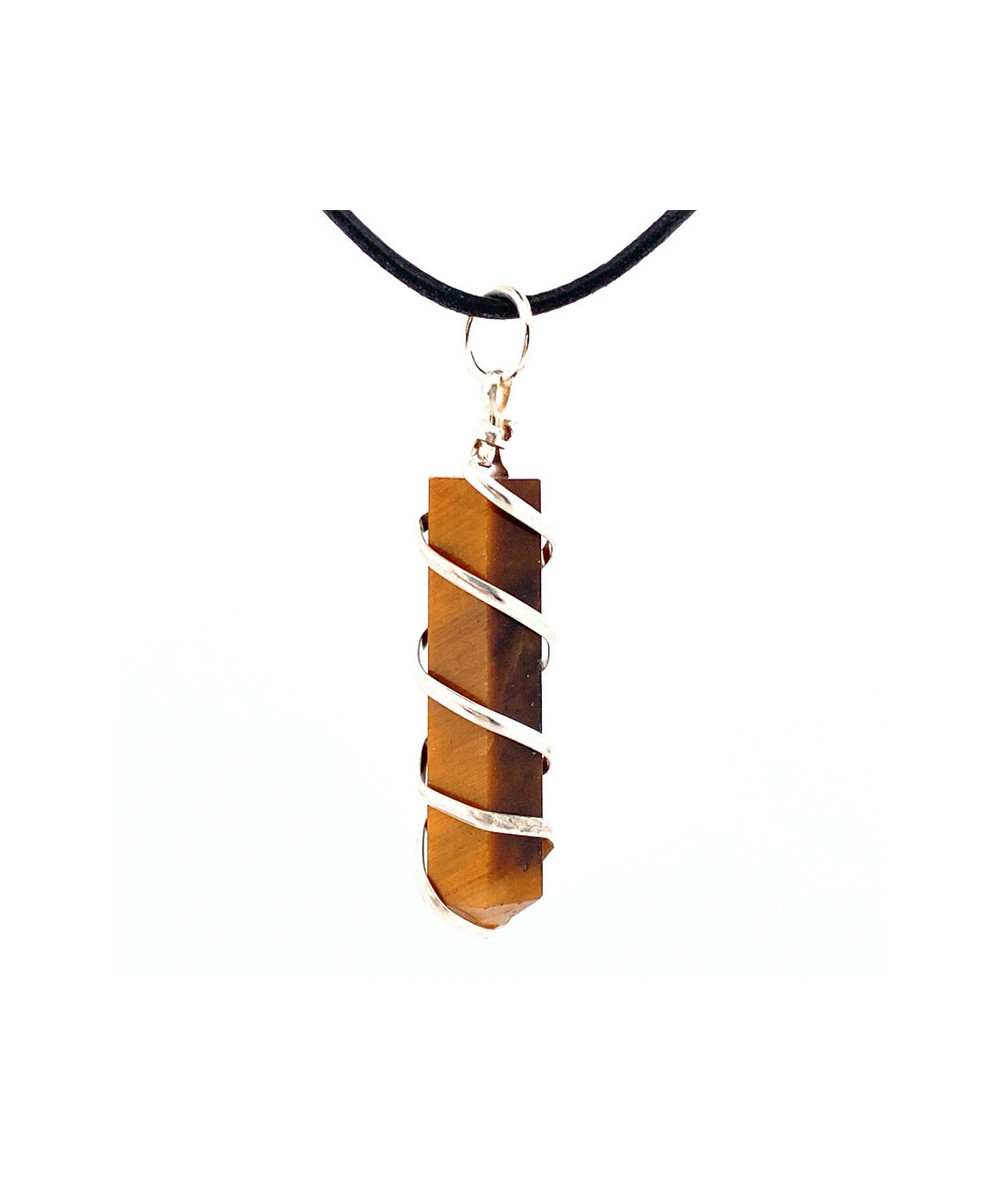 Oeil de Tigre - Pendentif Pointe - 6 Faces