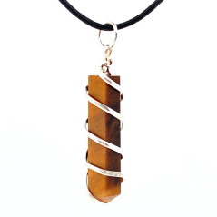 Oeil de Tigre - Pendentif Pointe - 6 Faces