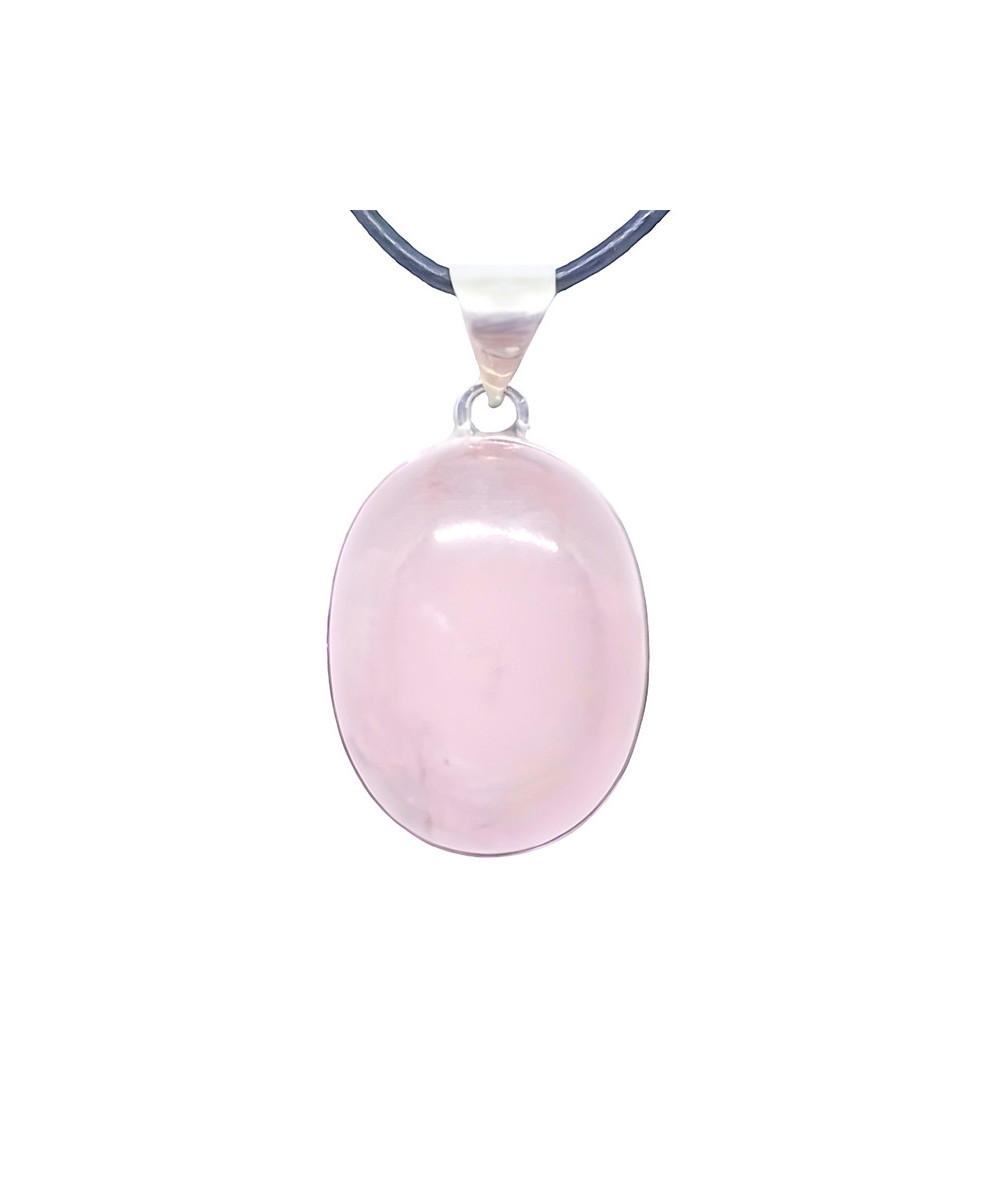 Quartz Rose - Pendentif Serti Argent