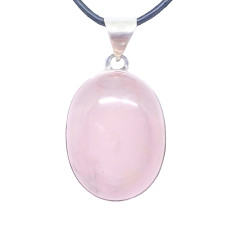Quartz Rose - Pendentif Serti Argent