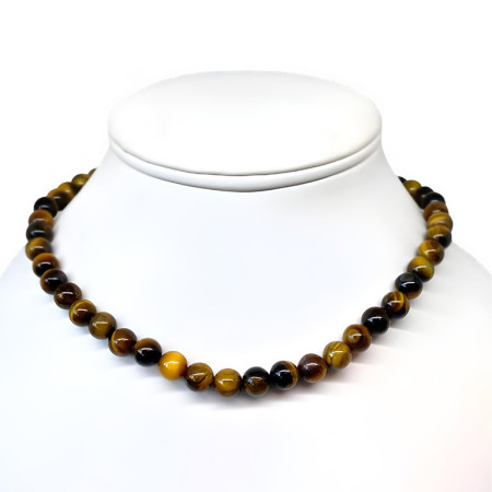 Oeil de Tigre - Collier Boules 6 à 8 mm