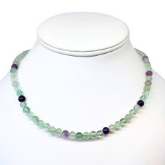 Fluorite (Fluorine) - Collier Boules 6 mm
