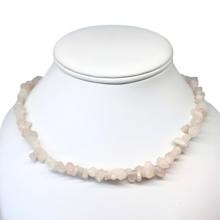 Quartz Rose - Collier Baroque (Chips)