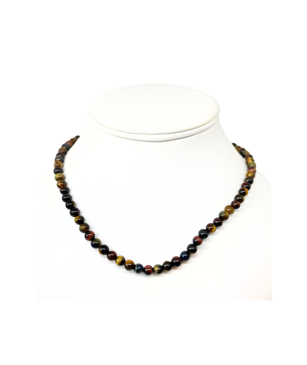3 Yeux (Oeil de Tigre, Faucon, Taureau) - Collier Boules 6 mm