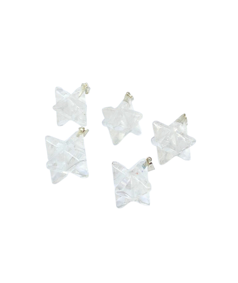 Cristal de Roche - Pendentif Merkabah
