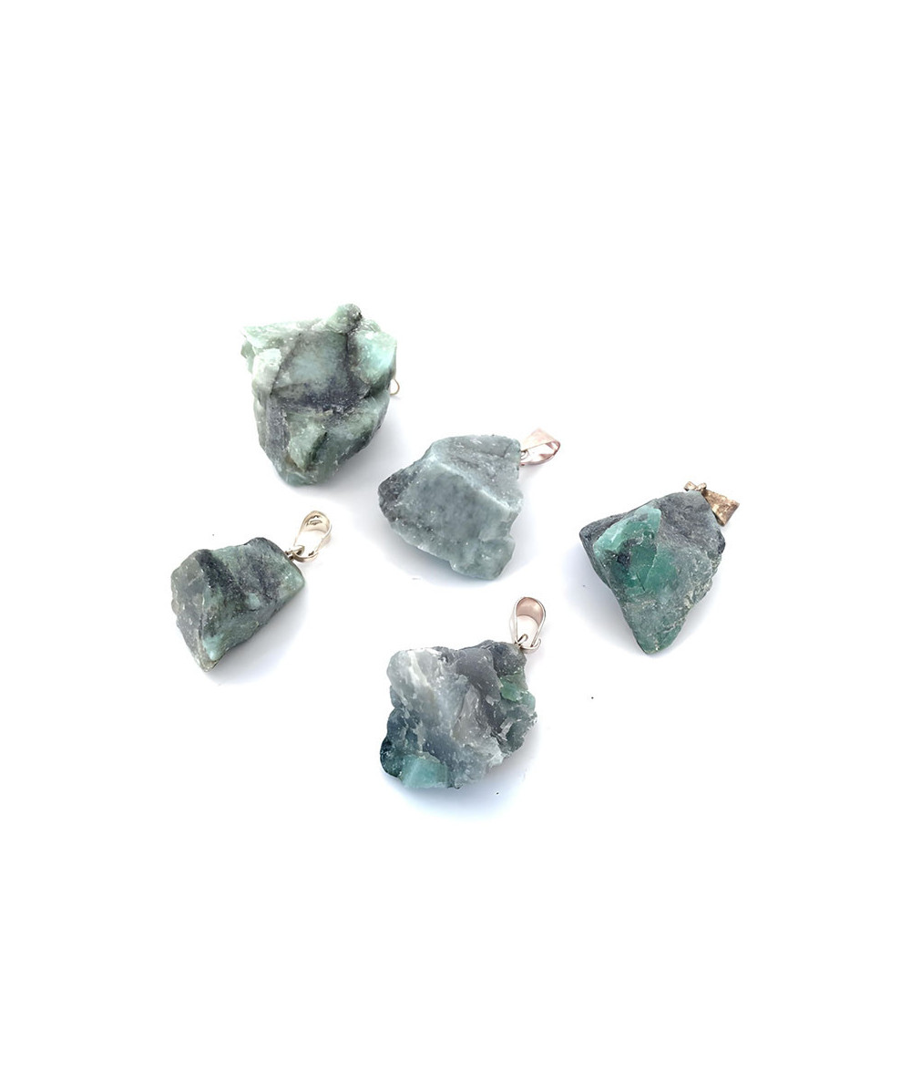 Émeraude (Béryl Vert) - Pendentif Pierre Brute