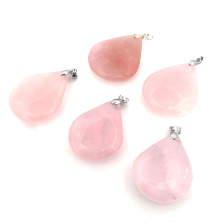 Quartz Rose - Pendentif Goutte