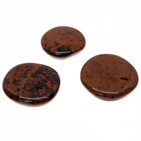 2 galets d'Obsidienne Acajou (Brune Ou Mahogany)